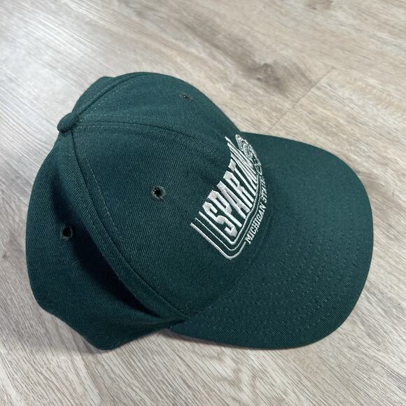 Vintage Michigan‎ State Spartans Snapback Hat Green Wool Cap USA College NCAA - Picture 9 of 10